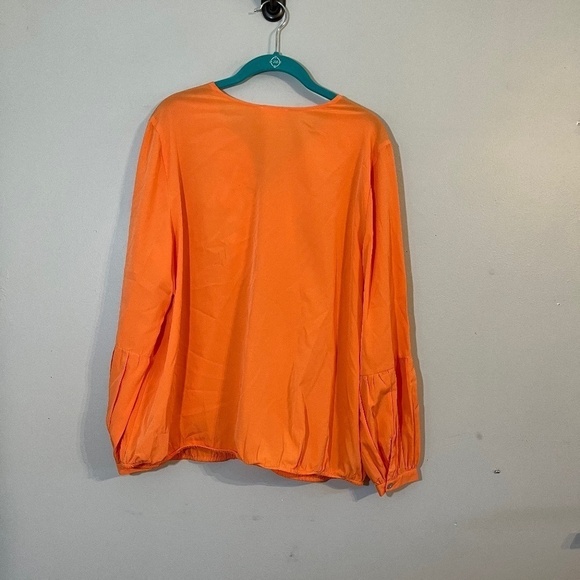 Chicos Floral Top 12 Orange Boho Western Indie Hippie Folk Preppy Classic Chic - Picture 8 of 12